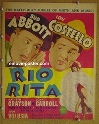T293 RIO RITA  window card movie poster '42 Abbott & Costello