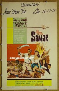 T299 SAMAR window card movie poster '62 gateway to Hell, jungle!
