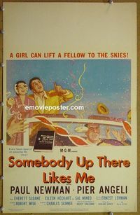 T313 SOMEBODY UP THERE LIKES ME window card movie poster '56 Paul Newman