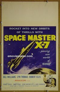 T316 SPACE MASTER X-7 window card movie poster '58 Williams, Thomas