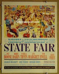 T320 STATE FAIR  window card movie poster '62 Pat Boone, Darin