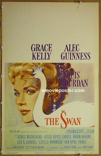 T328 SWAN window card movie poster '56 Grace Kelly, Alec Guinness