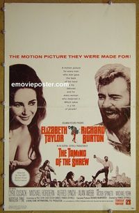 T333 TAMING OF THE SHREW  window card movie poster '67 Elizabeth Taylor