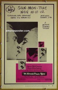 T342 THOMAS CROWN AFFAIR  window card movie poster '68 Steve McQueen