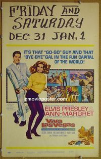 T356 VIVA LAS VEGAS window card movie poster '64 Elvis Presley, Ann-Margret