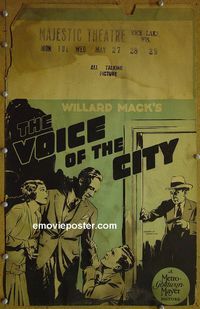T357 VOICE OF THE CITY window card movie poster '29 Robert Ames, Jim Farley
