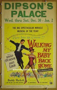 T359 WALKING MY BABY BACK HOME window card movie poster '53 Donald O'Connor