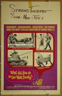 T361 WHAT DID YOU DO IN THE WAR DADDY window card movie poster '66 Coburn