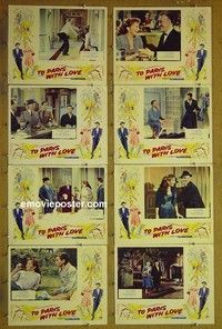 Y575 TO PARIS WITH LOVE 8 English lobby cards '55 Alec Guinness
