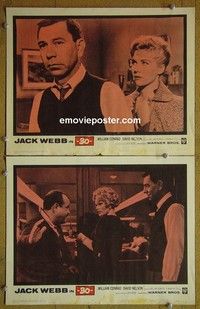 Y972 -30- 2 lobby cards '59 Jack Webb, newspapers!