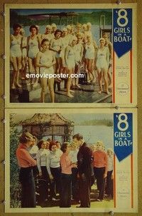 Y975 8 GIRLS IN A BOAT 2 lobby cards '34 Wilson, Montgomery