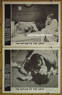 Y976 AFFAIR OF THE SKIN 2 lobby cards '63 sex drama!
