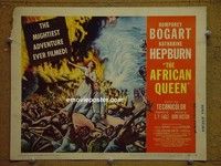 Y001 AFRICAN QUEEN title lobby card '52 Humphrey Bogart, K. Hepburn