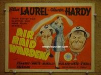 Y009 AIR RAID WARDENS title lobby card '43 Laurel & Hardy