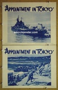 Y985 APPOINTMENT IN TOKYO 2 lobby cards '45 World War II