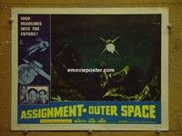 Z281 ASSIGNMENT-OUTER SPACE lobby card #2 '62 sci-fi!