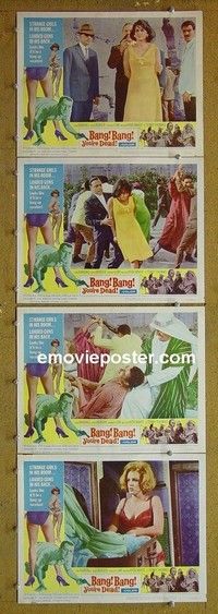 Y715 BANG BANG YOU'RE DEAD 4 lobby cards '66 Tony Randall
