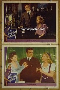 Y991 BEAUTIFUL CHEAT 2 lobby cards '45 Granville, Beery Jr.