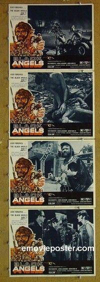 Y719 BLACK ANGELS 4 lobby cards '70 Cool it, Baby!