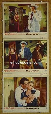 Y831 BLOWING WILD 3 lobby cards '53 Gary Cooper, Stanwyck