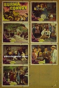 Y600 BURMA CONVOY 7 lobby cards '41 Charles Bickford, Ankers