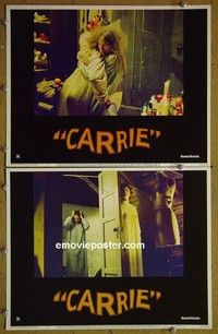Z012 CARRIE 2 lobby cards '76 Spacek, Stephen King