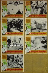 Y601 CARRY ON DOCTOR 7 lobby cards '72 English hospital sex!