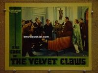 Z366 CASE OF THE VELVET CLAWS lobby card '36 Perry Mason