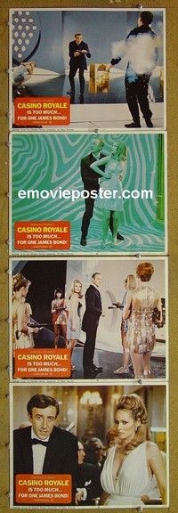 Y724 CASINO ROYALE 4 lobby cards '67 James Bond spy spoof!