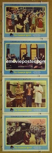 Y725 CHAPLIN REVUE 4 lobby cards '60 Charlie compilation!