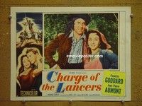 Z372 CHARGE OF THE LANCERS lobby card #8 '54 Goddard, Aumont