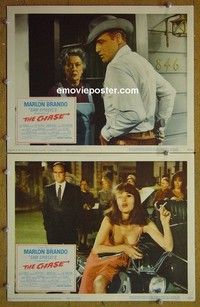 Z016 CHASE 2 lobby cards '66 Marlon Brando, Jane Fonda