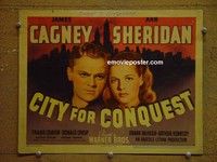Y061 CITY FOR CONQUEST title lobby card '40 James Cagney,Ann Sheridan