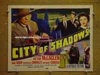 Y062 CITY OF SHADOWS title lobby card '55 Victor McLaglen, John Baer