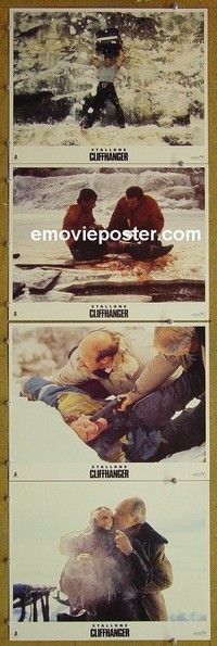 Y727 CLIFFHANGER 4 lobby cards '93 Sylvester Stallone, Lithgow