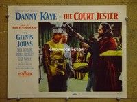 Z386 COURT JESTER lobby card #1 '55 Danny Kaye is knighted!