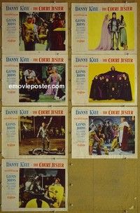 Y604 COURT JESTER 7 lobby cards '55 Danny Kaye, Basil Rathbone