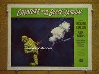 Z387 CREATURE FROM THE BLACK LAGOON lobby card #4 '54 being shot!
