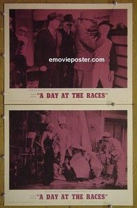 Z026 DAY AT THE RACES 2 lobby cards R62 Marx Brothers