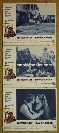 Y849 DAY OF ANGER 3 lobby cards '69 Van Cleef, spaghetti