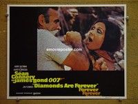 Z416 DIAMONDS ARE FOREVER lobby card #4 '71 Connery chokes girl