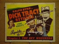 Y085 DICK TRACY RETURNS title lobby card R48 serial, full color!