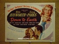 Y092 DOWN TO EARTH title lobby card '46 Rita Hayworth, Parks