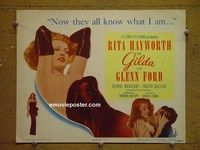 Y119 GILDA title lobby card '46 Rita Hayworth, Glenn Ford