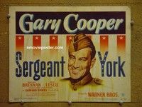 Y294 SERGEANT YORK title lobby card R49 Gary Cooper, Howard Hawks