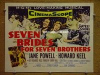 Y295 SEVEN BRIDES FOR SEVEN BROTHERS title lobby card '54 Jane Powell