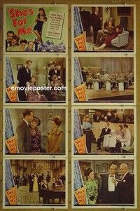 Y557 SHE'S FOR ME 8 lobby cards '43 Grace McDonald, David Bruce