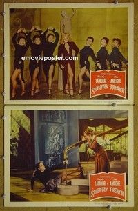 Z184 SLIGHTLY FRENCH 2 lobby cards '48 Dorothy Lamour
