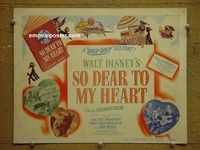 Y309 SO DEAR TO MY HEART title lobby card '49 Walt Disney, Burl Ives