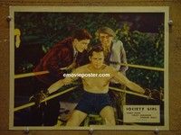 Z887 SOCIETY GIRL lobby card '32 Spencer Tracy, boxing!